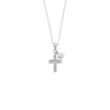 Sterling Silver Cross and Star Cubic Zirconia Necklace Necklaces Bevilles 