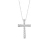 Sterling Silver Cubic Zirconia Claw Set Cross Necklace Necklaces Bevilles 