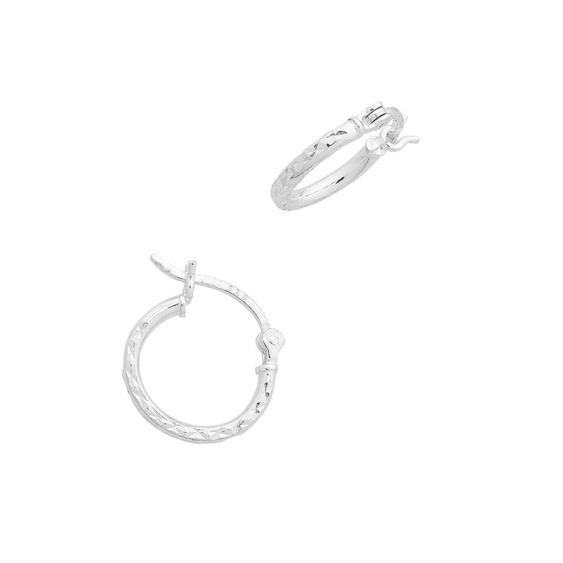 Sterling Silver 15mm Hoop Earrings Earrings Bevilles 