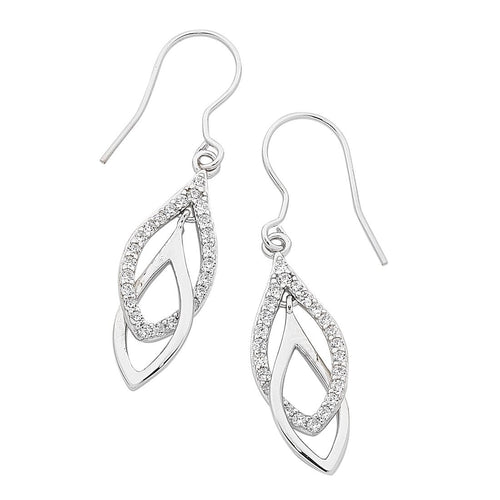 Sterling Silver Interlocked Drop Earrings Earrings Bevilles 