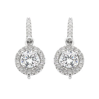 Sterling Silver Cubic Zirconia Hook Drop Earrings Earrings Bevilles 