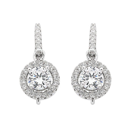 Sterling Silver Cubic Zirconia Hook Drop Earrings Earrings Bevilles 