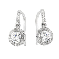 Sterling Silver Cubic Zirconia Hook Drop Earrings Earrings Bevilles 