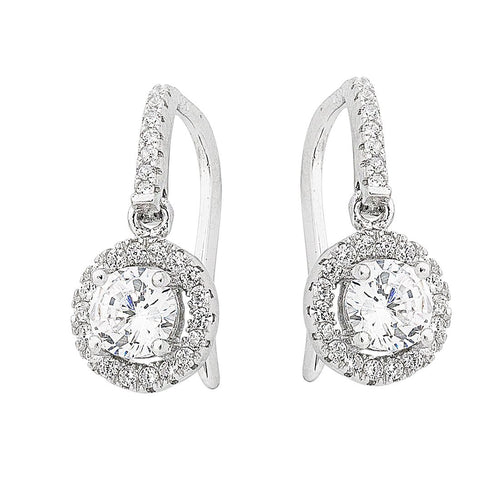 Sterling Silver Cubic Zirconia Hook Drop Earrings Earrings Bevilles 