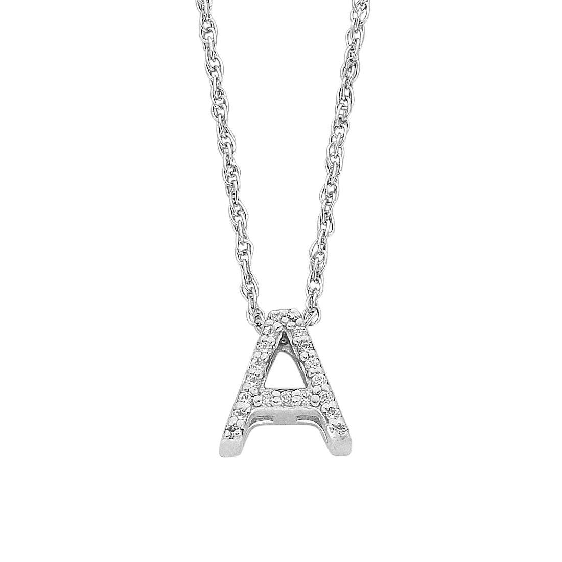 Sterling Silver Cubic Zirconia Initial Necklace Necklaces Bevilles A 
