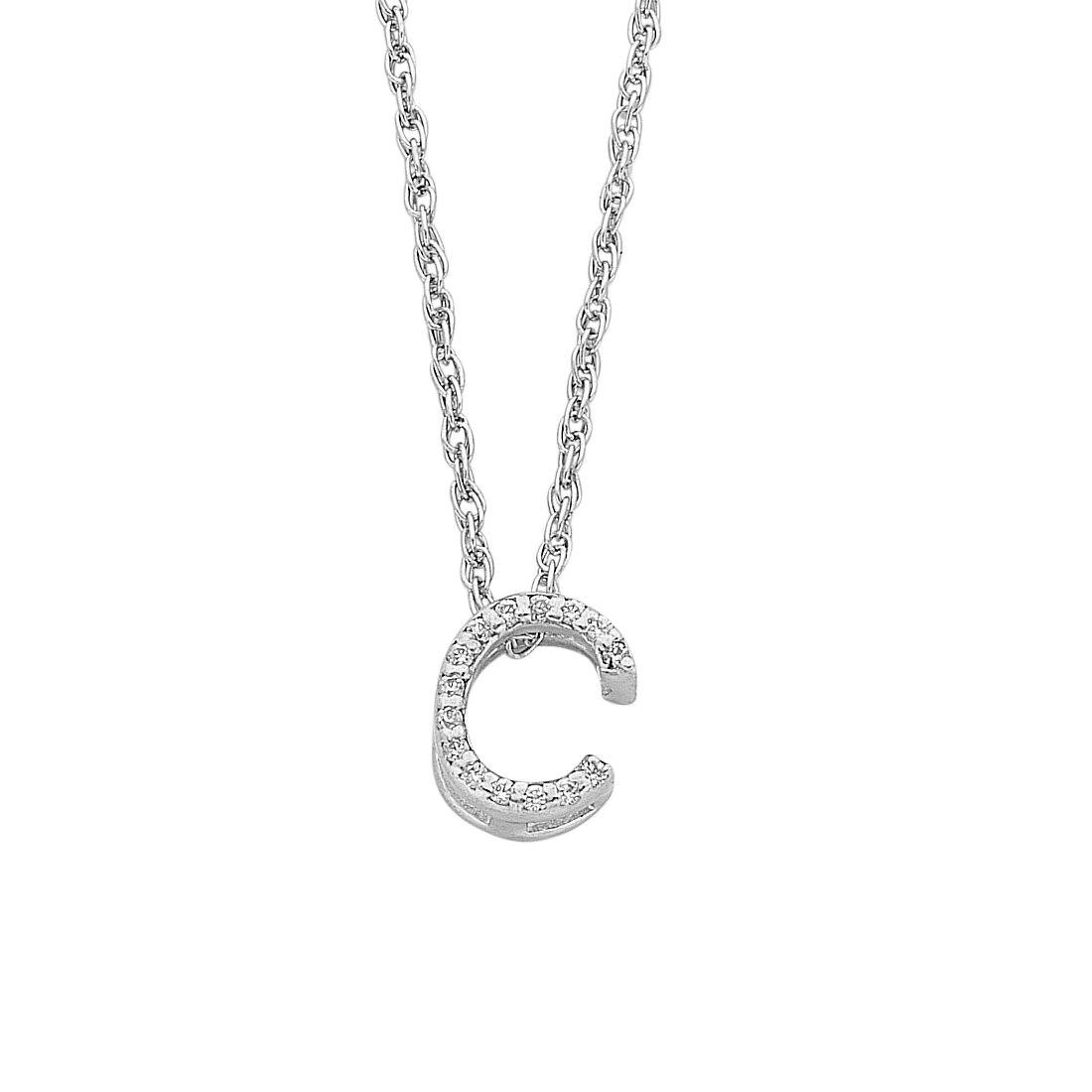 Sterling Silver Cubic Zirconia Initial Necklace Necklaces Bevilles C 