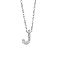 Sterling Silver Cubic Zirconia Initial Necklace Necklaces Bevilles J 