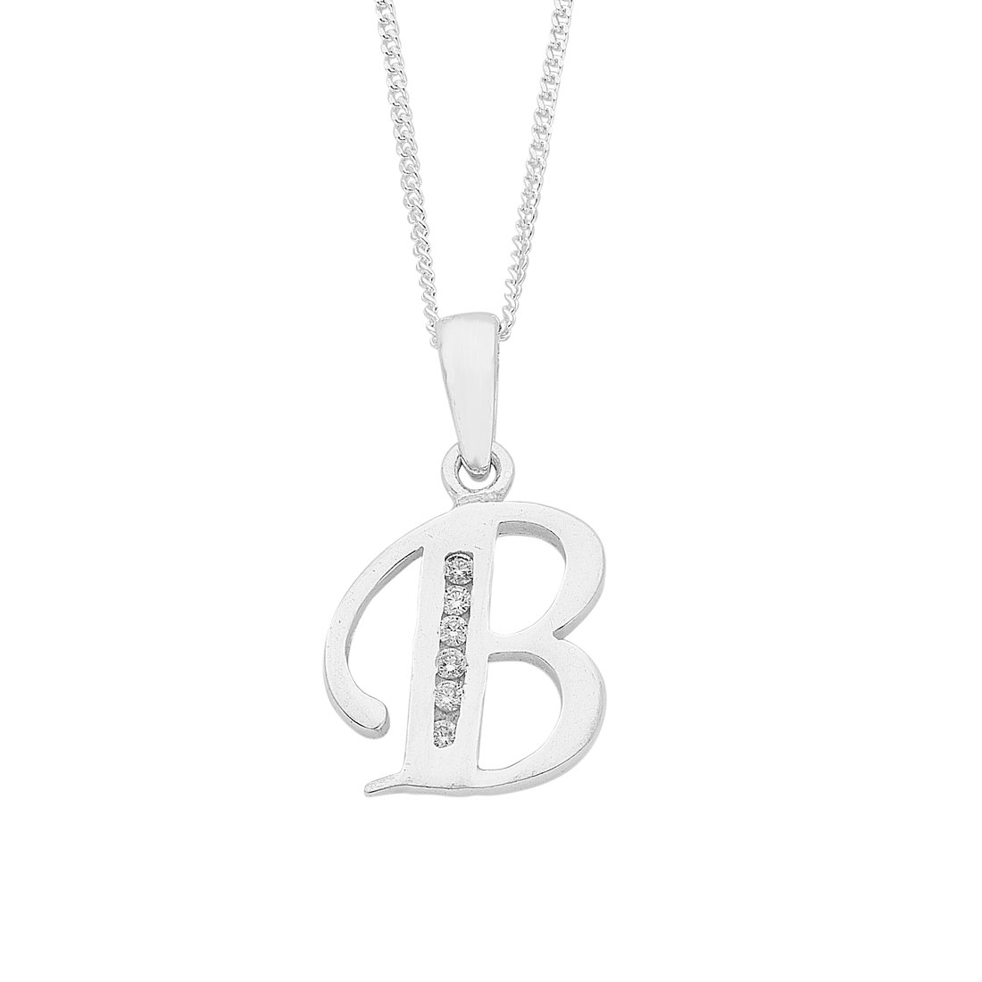 Sterling Silver Cubic Zirconia Initial Necklace Necklaces Bevilles 