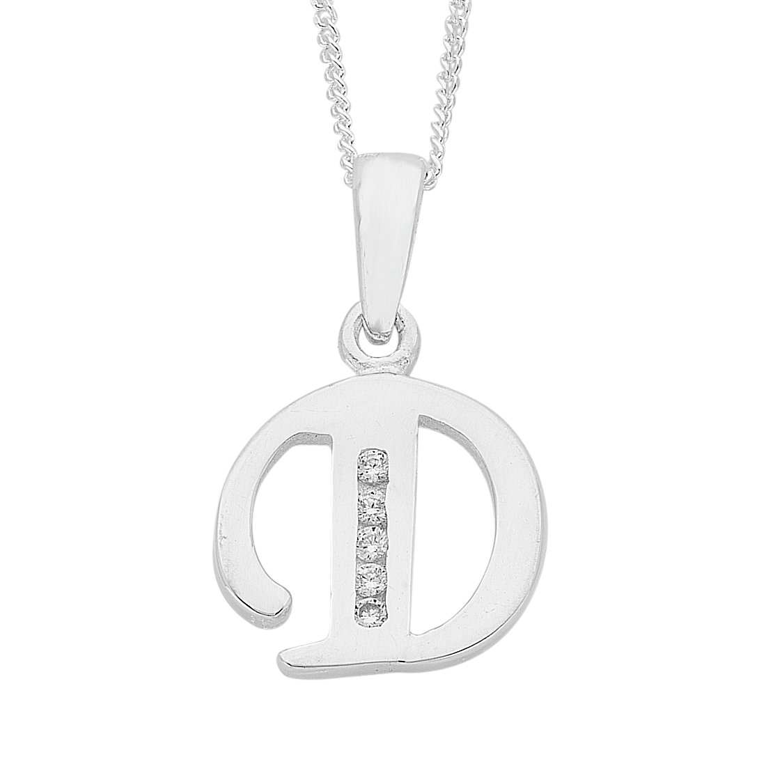Sterling Silver Cubic Zirconia Initial Necklace Necklaces Bevilles D 