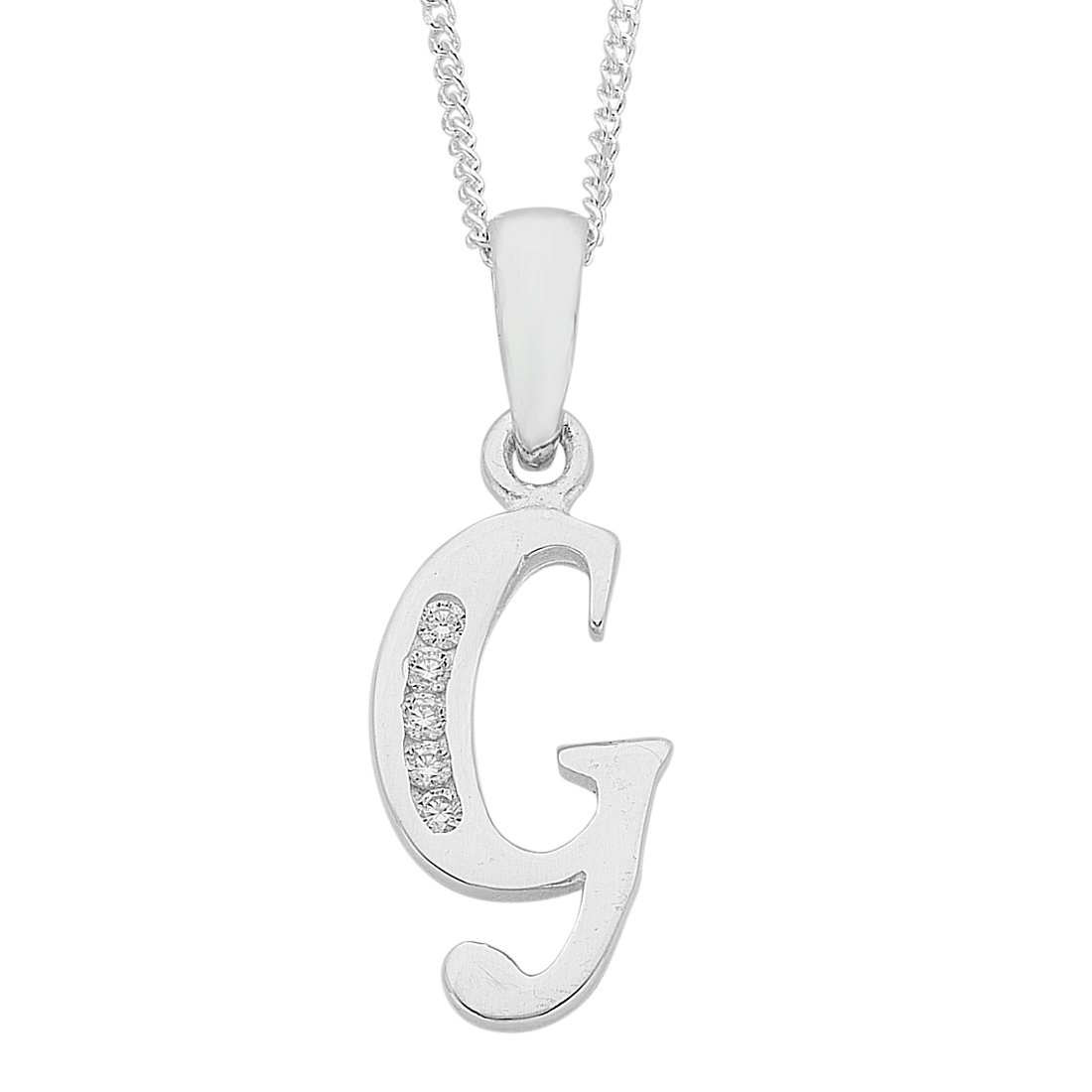 Sterling Silver Cubic Zirconia Initial Necklace Necklaces Bevilles 