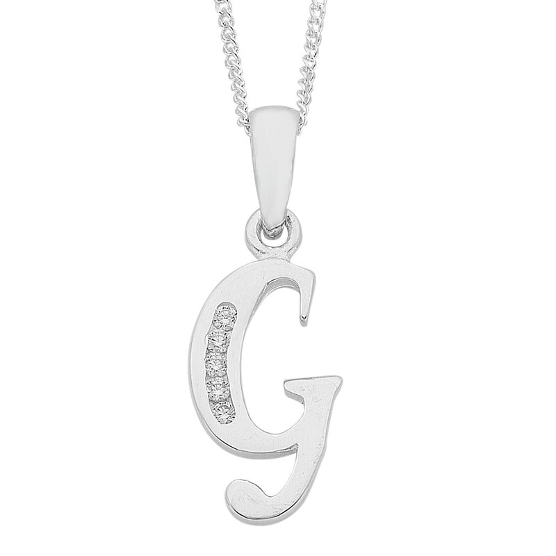 Sterling Silver Cubic Zirconia Initial Necklace Necklaces Bevilles 