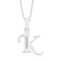 Sterling Silver Cubic Zirconia Initial Necklace Necklaces Bevilles K 