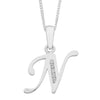 Sterling Silver Cubic Zirconia Initial Necklace Necklaces Bevilles N 