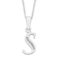 Sterling Silver Cubic Zirconia Initial Necklace Necklaces Bevilles 