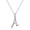 Sterling Silver Cubic Zirconia Initial Necklace - Most Initials Available Necklaces Bevilles A 