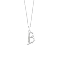 Sterling Silver Cubic Zirconia Initial Necklace - Most Initials Available Necklaces Bevilles B 