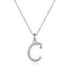 Sterling Silver Cubic Zirconia Initial Necklace - Most Initials Available Necklaces Bevilles C 