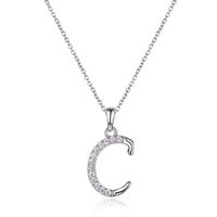 Sterling Silver Cubic Zirconia Initial Necklace - Most Initials Available Necklaces Bevilles C 