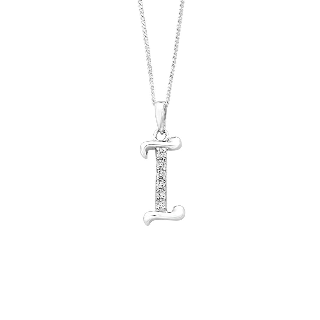 Sterling Silver Cubic Zirconia Initial Necklace - Most Initials Available Necklaces Bevilles I 
