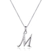 Sterling Silver Cubic Zirconia Initial Necklace - Most Initials Available Necklaces Bevilles M 
