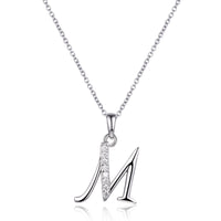 Sterling Silver Cubic Zirconia Initial Necklace - Most Initials Available Necklaces Bevilles M 