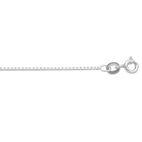 9ct White Gold Box Chain Necklace 41cm Necklaces Bevilles 
