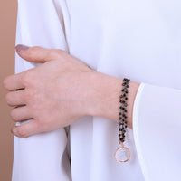 Bronzallure Lira with Bee Bracelet Black Spinel Bracelets Bronzallure 