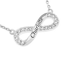 Personalised Sterling Silver Infinity Necklace Necklaces Bevilles 