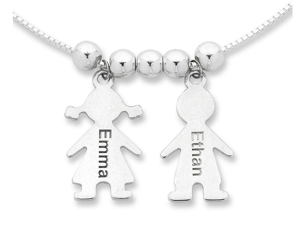 Personalised Child Charm Necklace Sterling Silver Necklaces Bevilles 