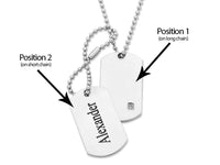 Personalised Diamond Set Dog Tags Necklaces Bevilles 