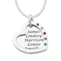 Personalised Sterling Silver Open Heart Necklace Necklaces Bevilles 