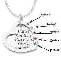 Personalised Sterling Silver Open Heart Necklace Necklaces Bevilles 