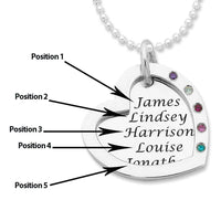 Personalised Sterling Silver Open Heart Necklace Necklaces Bevilles 