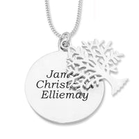 Personalised Sterling Silver Tree of Life Necklace Necklaces Bevilles 