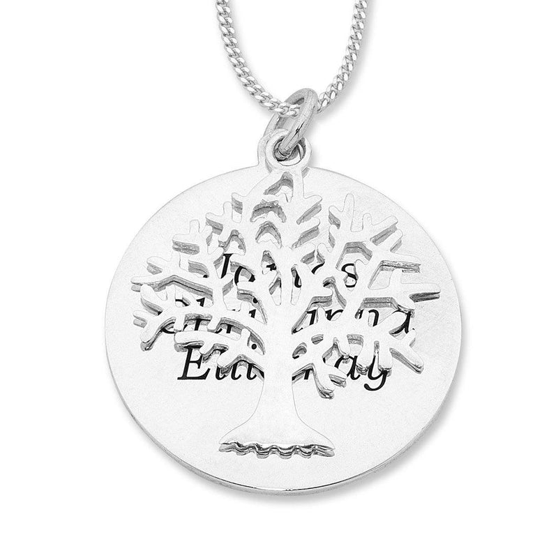 Personalised Sterling Silver Tree of Life Necklace Necklaces Bevilles 