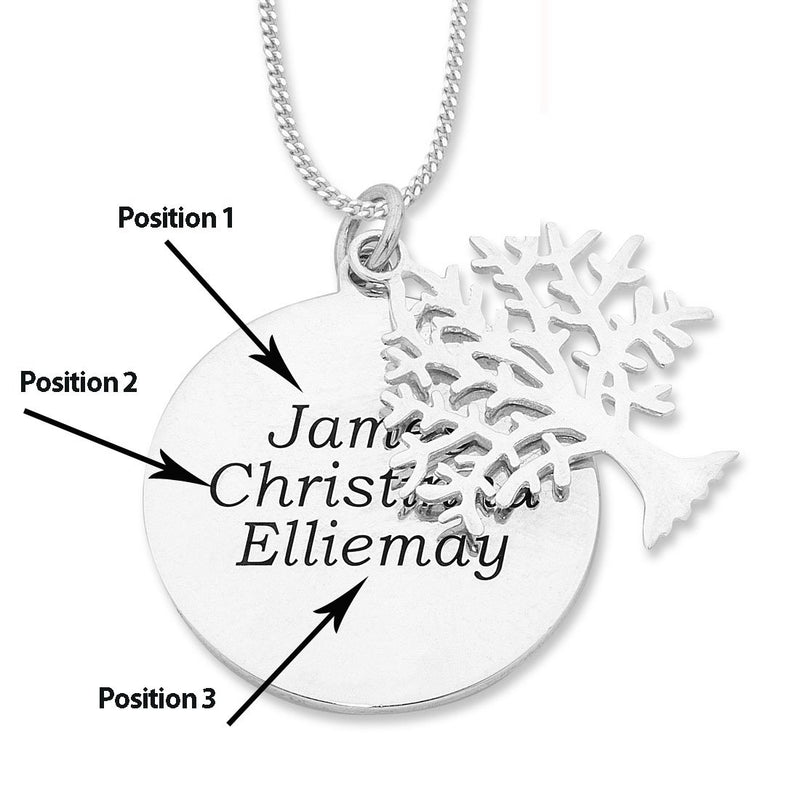 Personalised Sterling Silver Tree of Life Necklace Necklaces Bevilles 