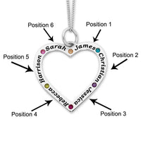 Personalised Sterling Silver Large Heart Necklace Necklaces Bevilles 