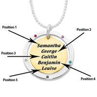 9ct Yellow Gold and Sterling Silver Personalised 2 Tone Disc Necklace Necklaces Bevilles 